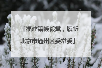 福建籍赖毅斌，履新北京市通州区委常委